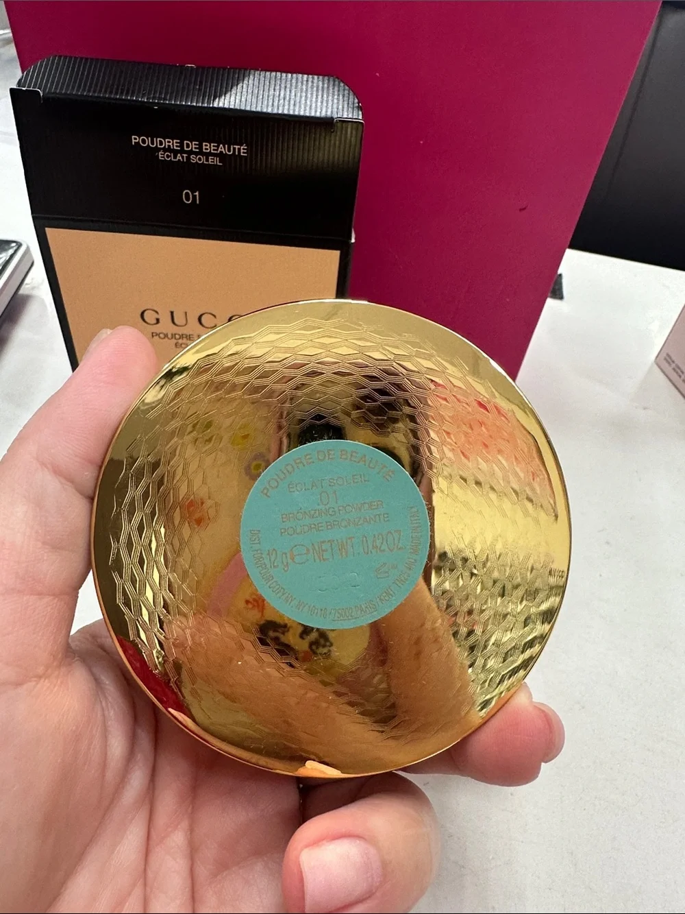 Gucci Turquoise and Gold Poudre de Beauté Compact